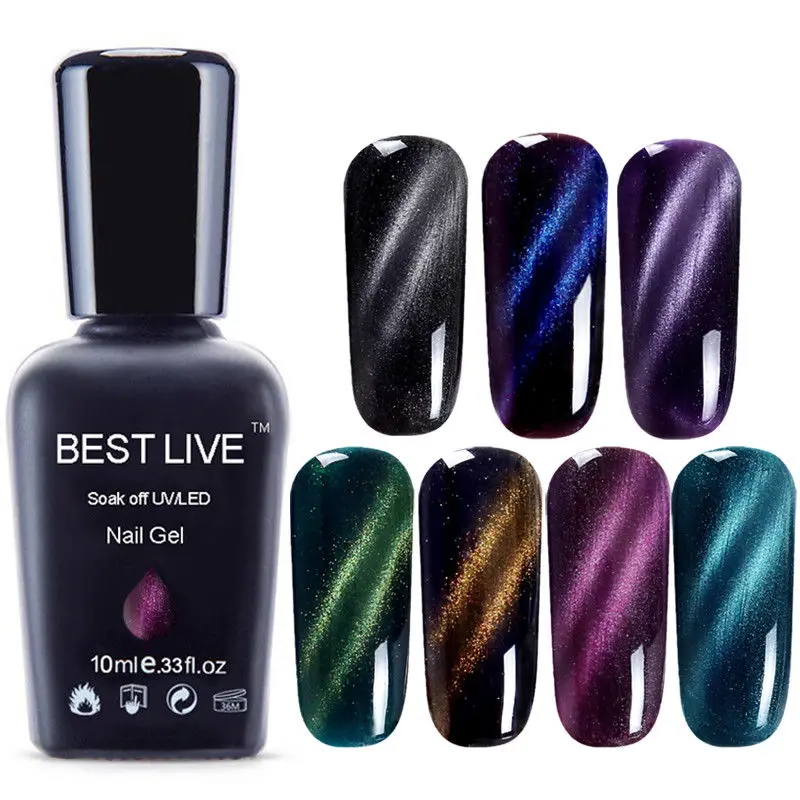 

BEST LIVE Cat Eye Magnetic Gel Nail Polish Soak off UV&LED Cat Eye Magnet Nail Gel Polish Nail Art Design Gel Nail Polish 10ml