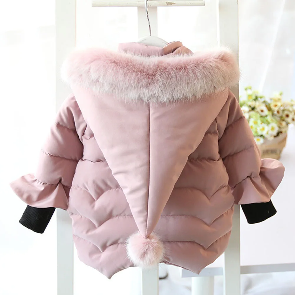 Осенне-зимняя куртка для маленьких девочек; осенне-зимнее пальто с капюшоном; плащ; куртка; плотная теплая одежда; верхняя одежда
