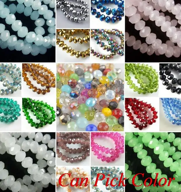 

4mm 6mm 8mm wholesale fashion loose strand Mixed Faceted Rondelle Glass Crystal Beads spacer Bracelet jewelry making