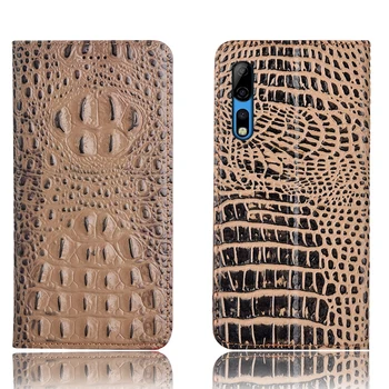 

Business style crocodile back pattern natural leather phone case for ZTE AXON 10 Pro/ZTE AXON 9 Pro flip card cover stand funda