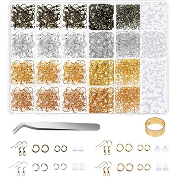 

Earring Hooks for Jewelry Making, 2500Pcs Earring Making Supplies Kit with Earring Hooks, Open Jump Rings, Earring Backs for Jew
