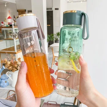 

Gym Water Bottle Reusable Bottle Portable Glass Leakproof Water Bottles Juice Cups Glasses Bottles with Lid Drinking Glasses