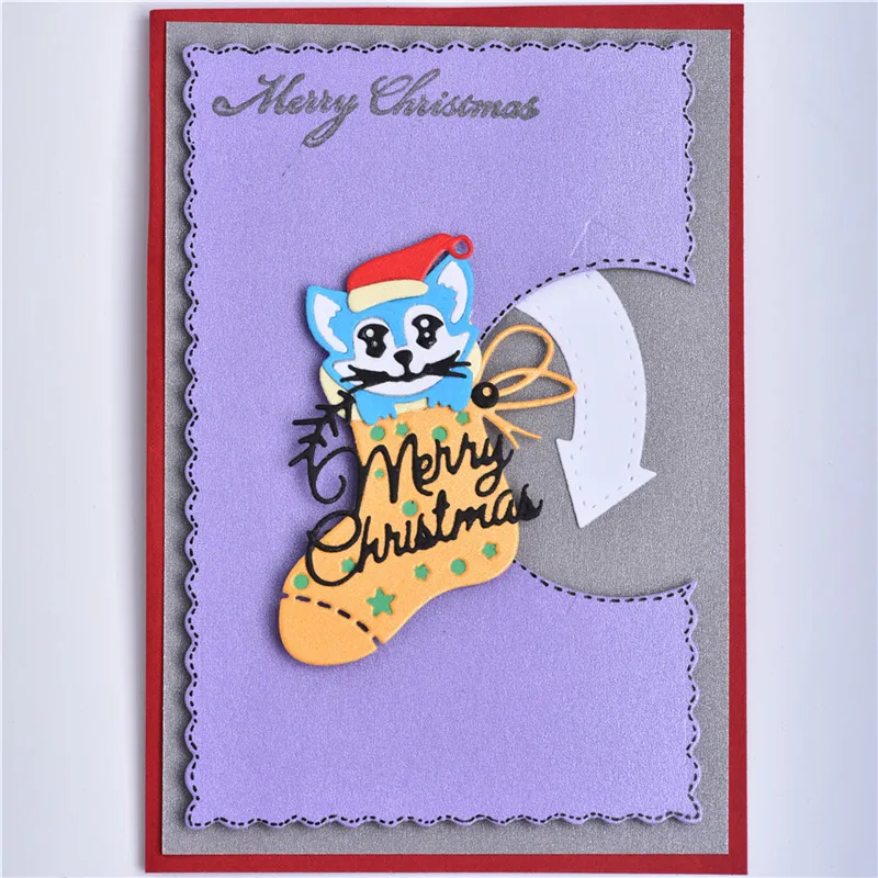 

GJCrafts Dies Merry Christmas Socks Animals Metal Cutting Dies New Card Making Scrapbooking Embossing Cuts Stencil Craft Dies