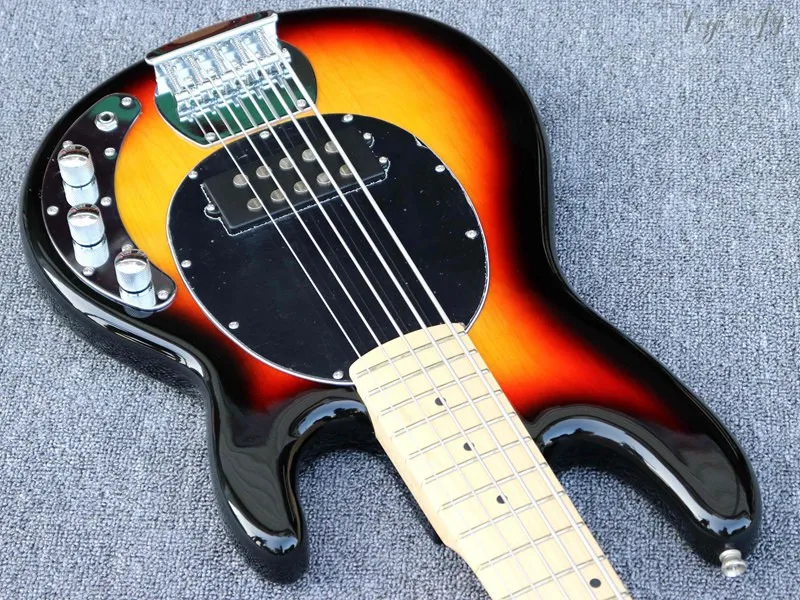 Электрогитара sunburst color 5 струн бас гитара с высоким блеском полностью из красного