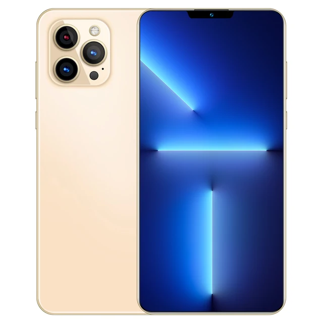 2022 New Full Screen 12GB+512GB I13 Pro Max 6.7 Inch Smartphone 4G 5G Celular Mobilephone Celulares New Global Version Cellphone Gold