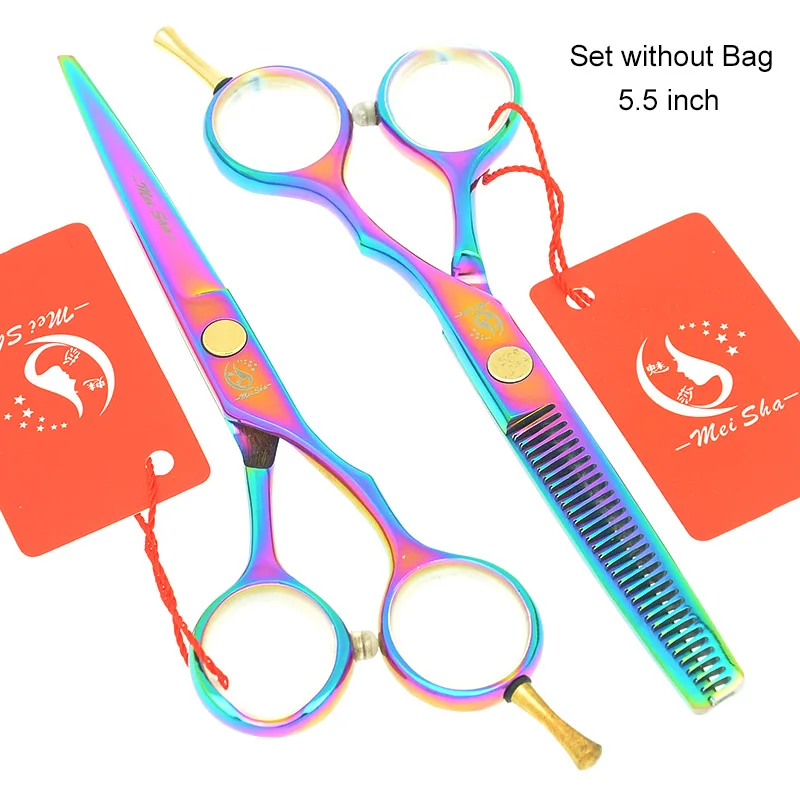 HA0037 no Bag Meisha 5,5 дюймов Профессиональные Парикмахерские ножницы детской одежды в цветах радуги салон, ножницы для стрижки волос филировочные ножницы, парикмахерские инструменты HA0037 - Цвет: HA0037 no Bag