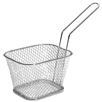 

HOT!10Pcs Portable Stainless Steel Chip Mini Fry Basket Filter Fryer Kitchen Cooking Cook Basket Colander French Fries Basket