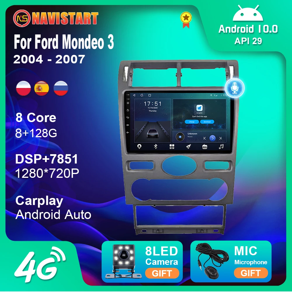 Автомагнитола NAVISTART 2 Din Android для Ford Mondeo 3 2004-2007 GPS мультимедийный стереоприемник