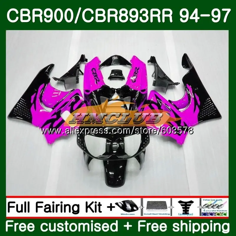 Средства ухода за кожей для HONDA CBR 893RR CBR900RR 1994 1995 1996 1997 розовый черный 93CL. 75 CBR 893 CBR900 CBR893 RR CBR893RR 94 95 96 97 обтекатель - Цвет: No. 1