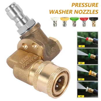 

Pressure Wash Tip Set 4000PSI Quick Connect Swivel Coupler 5 Multiple Degrees Pressure Washing Spray Nozzle Tips
