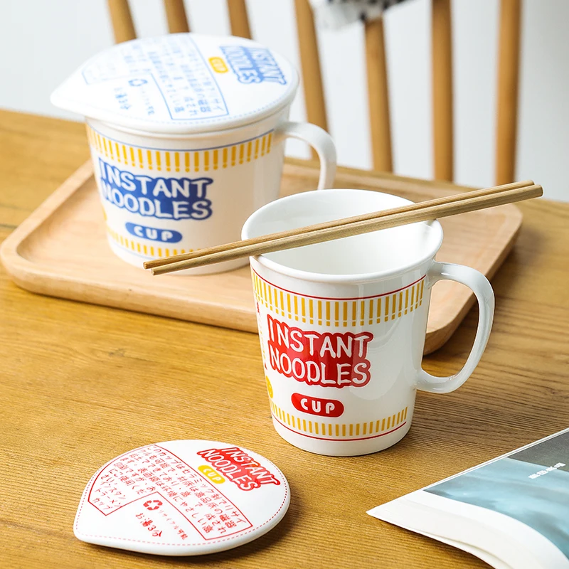 Large capacity creative ceramic noodle bowl with cover big bowl cereal bowl noodle bowl student dormitory bowl