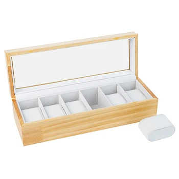 

Solid Wood Watch Box Organizer with Glass Display Top By Case Elegance