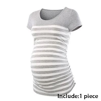 pic Комплект из 3 предметов; Одежда для беременных; Ropa Embarazada; футболка; топы; Футболка для беременных; повседневная одежда с оборками сбоку - Цвет: pic