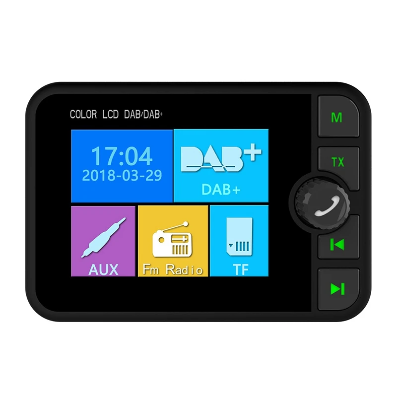ЖК-экран Автомобильный Dab радио приемник адаптер Bluetooth передатчик Usb зарядное устройство 84x58x15 мм