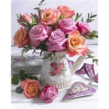 

Painting By Numbers Canvas Painting Flower Oil Colouring Paints By Numbers Canvas Painting Home Decor 40x50cm 40*50cm Full Kits