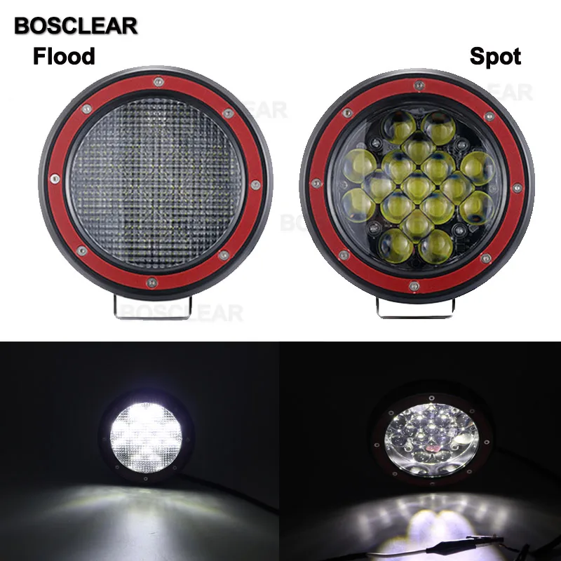 Горячие Новые 7 дюймов круглый 51 ватт машинные Led рабочий свет бар пятно/прожекторный Дальний свет бар для джип 4x4 внедорожный грузовик трактор ATV SUV Drivebosclear