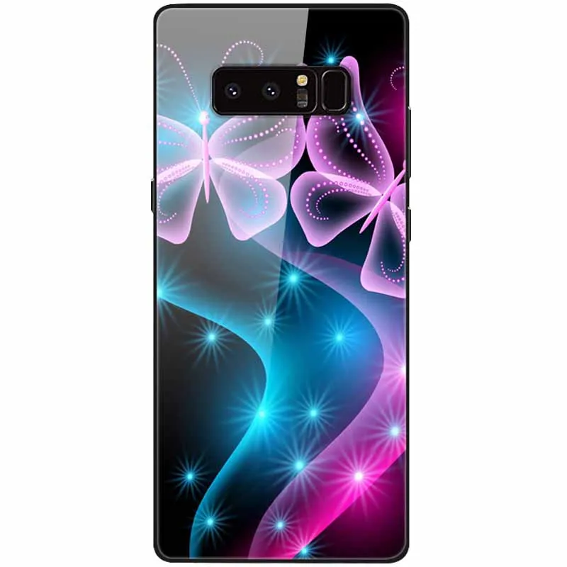 cute phone cases for samsung  Tempered Glass Cover For Samsung Note 8 Case Note9 Hard Protective Funda For Samsung Galaxy Note 10 Plus 9 Cases Luxury Bumper kawaii phone case samsung