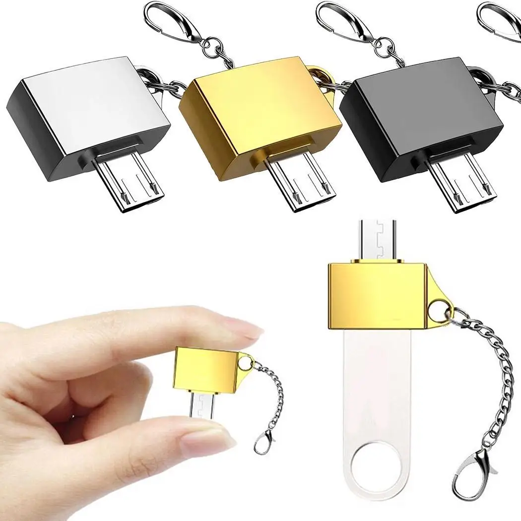 Металл Микро-USB2.0 Мини OTG Многофункциональный преобразователь головка серебро, золотой, черный для телефона Android