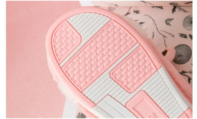 HTUUA 30-45 Big Size Men Slippers Cozy Soft Sole Warm Fur Plush Indoor House Home Slippers Couple Male Female Cotton Shoes S3559