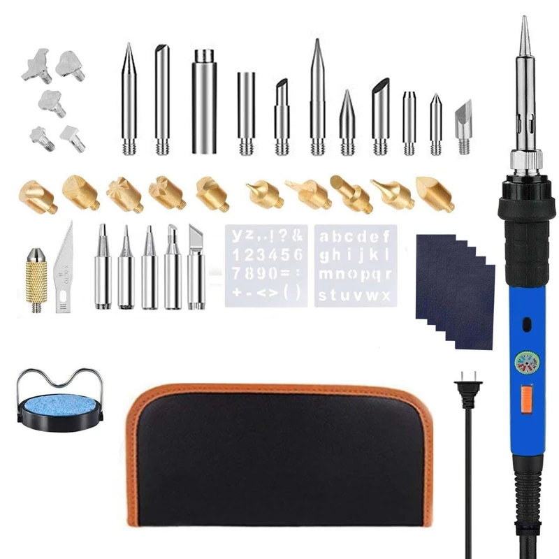 

44 Piece Set with Switch Thermostat Engraving Set Electric Iron Set Carving Tool Heat Transfer Tool Embossed Wood Craft Tools,Us