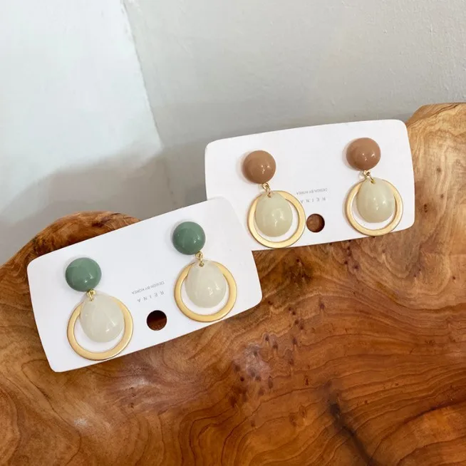 

2020 Hot Sale Affordable 925 Silver Needle Fashion Water Drop Morandi Color Earrings Elegant Wind Original Stone Earrings Female