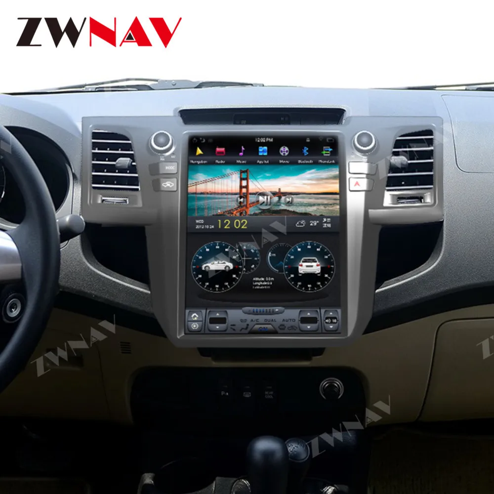 Android 9 64+ 4G Tesla с DSP Carplay Автомобильный мультимедийный плеер стерео для Toyota Fortuner 2007- Авто Стерео gps навигация