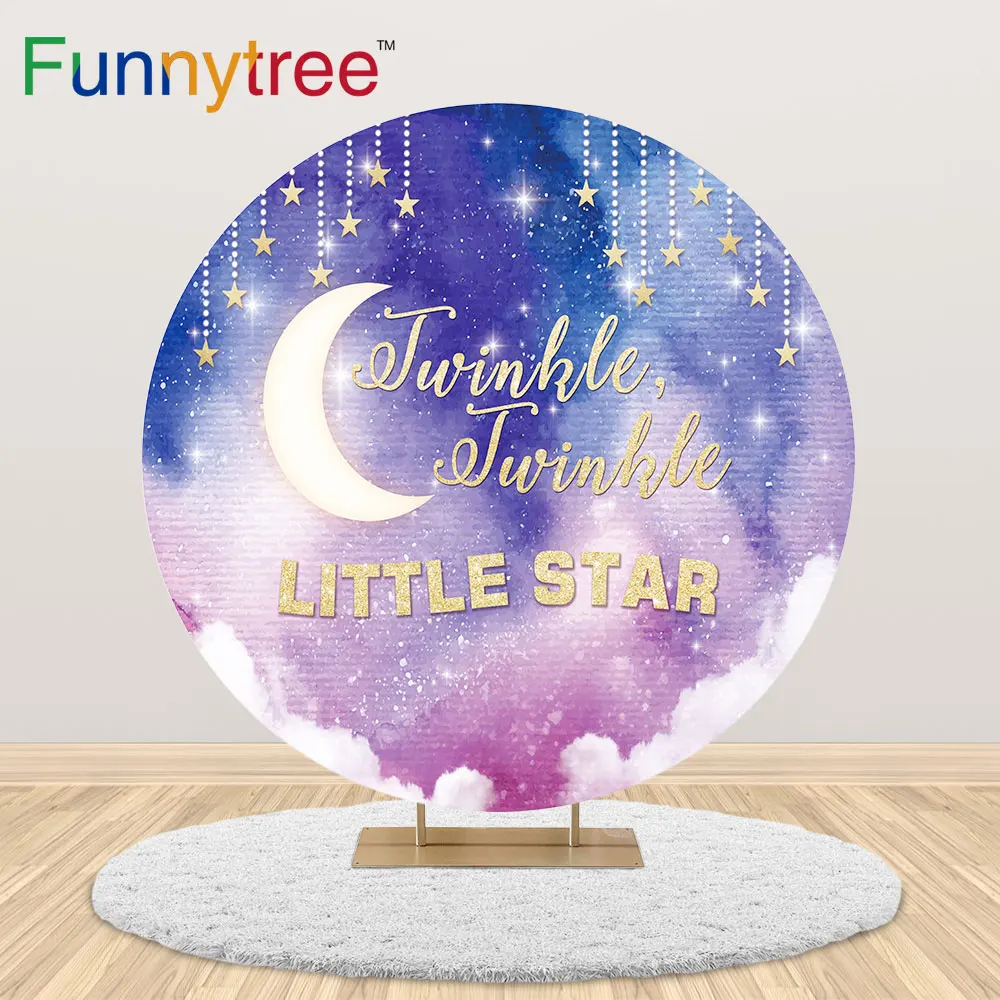 

Funnytree Twinkle Little Star Baby Shower Backdrop for Photography Background for Photo Studio Moon Newborn Sky Cloud Photophone