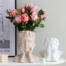 Home Decor anioł kwiat w wazonie donice na rośliny dekoracyjne nowoczesne z żywicy wazon stołowy dekoracja salonu nauka w domu nowa dekoracja tanie tanio CN (pochodzenie) Wazon na stolik