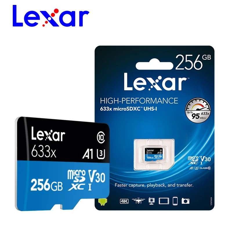 Lexar 95 МБ/с./с, 512 ГБ, micro sd карта, 16 ГБ, 32 ГБ, 64 ГБ, 128 ГБ, 256 ГБ, SDXC/SDHC, карта флэш-памяти, micro sd для Gopro/DJI/nintendo switch