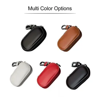 

Car Key Pouch Bag Case Wallet Holder Chain Key Wallet Ring Collector Housekeeper Pocket Key Organizer Smart Leather Keychain