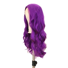RONGDUOYI Орхидея фиолетовый синтетические волосы на кружеве парики длинные объемные волнистые фронтальные кружевные парики для женщин с детскими волосами косплей волосы парик