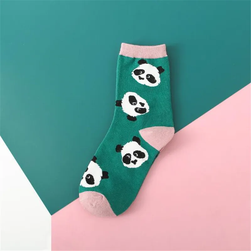 Новые милые носки с расцветкой «панда», женские модные забавные носки в стиле Харадзюку, осенне-зимние новые теплые носки без пятки для девочек и женщин, Meias
