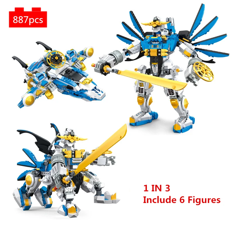 

Ideas 1 IN 3 Mecha Transformation Robot Story Beast Fighter Building Blocks kit Bricks Classic Model Kids Toys for Children gift