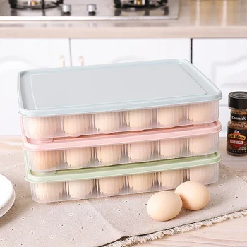 

Refrigerator Egg Storage Fresh-keeping Box 24 Squares Egg Tray Kitchen Dust-proof Food Storage Box With Lid