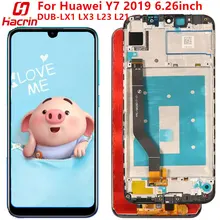 Dla Huawei Y7 2019 wyświetlacz LCD + ekran dotykowy z ramką nie martwy piksel ekran zamiennik dla Huawei Y7 Prime 2019 DUB-LX3 LX1