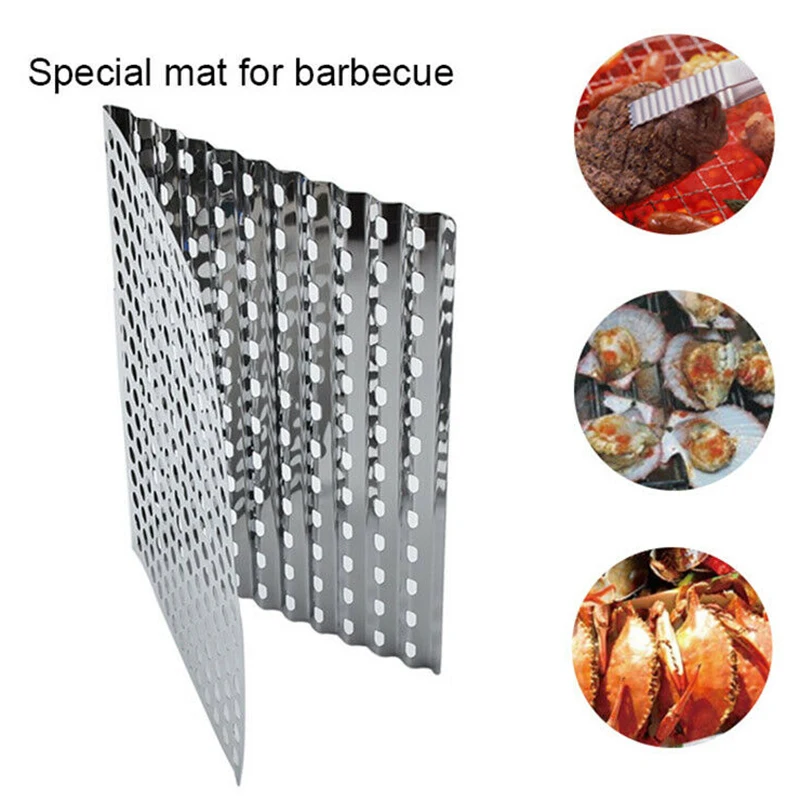 

Stainless Steel Folding Barbecue Net Non-stick High Temperature Resistant Mat for Kitchen J99Store