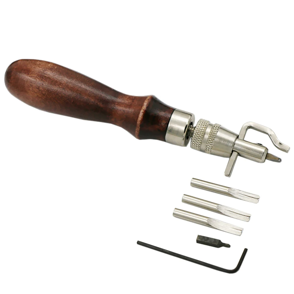 Leather Craft Tool Edge Stitching Groover Creaser Beveller Punch Sewing Kit