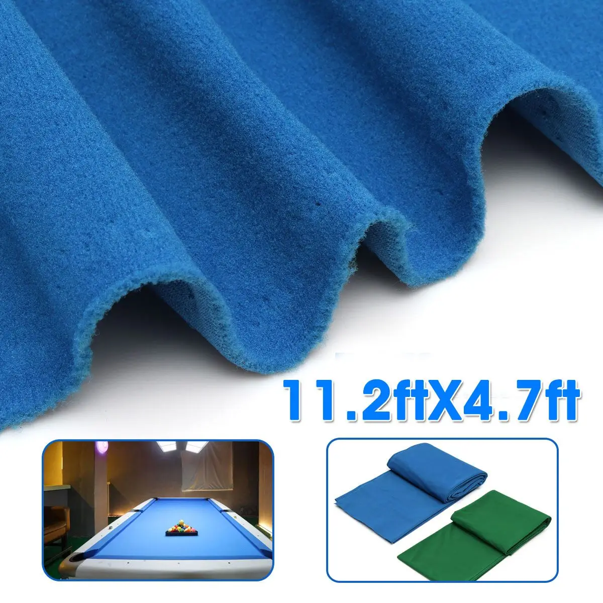 

11.2X4.7ft Green/Blue Snooker Billiard Cloth Pool Eight Ball Billiard Pool Table Cloth for American billiard Snooker Accessories
