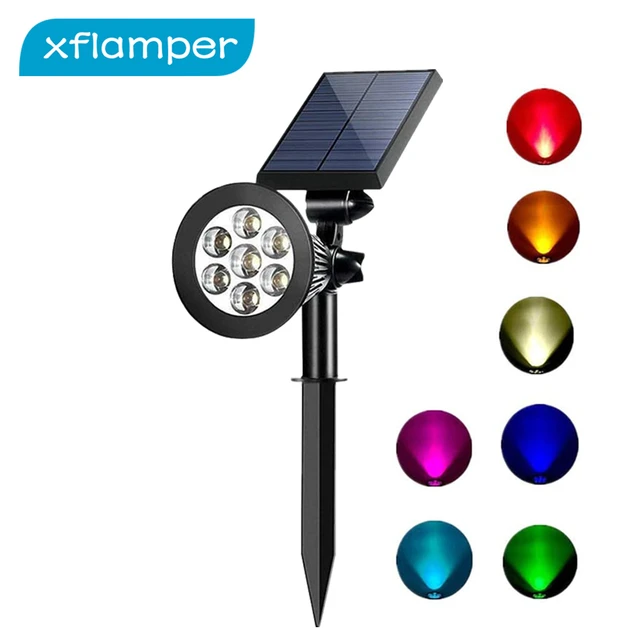 Xflamper-Projecteur Solaire à 4, 7 ou 12LED, Imperméable Conforme à la  Norme IP65, Éclairage d'Extérieur Réglable, Idéal pour un Jardin, une Cour,  une Piscine ou un Porche