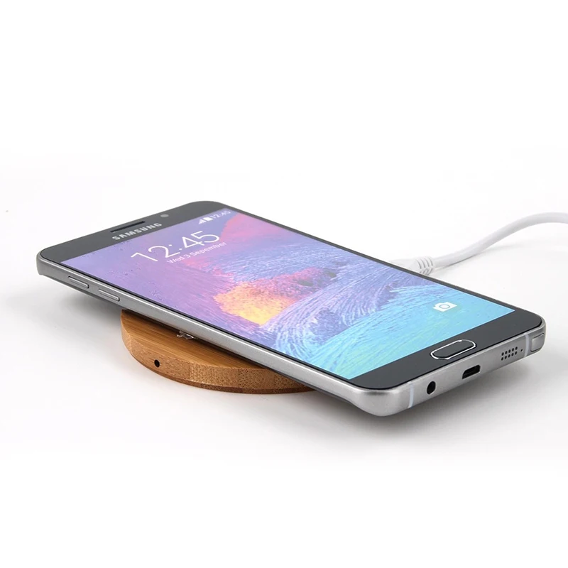 

Portable Qi Wireless Charger Slim Wood Charging Pad For Apple iPhone 12 Plus X Xs Wireless Phone Charger For Samsung S6 S7 S9