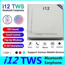 I12 TWS сенсорное управление беспроводные наушники спортивные наушники супер бас наушники для iPhone Xiaomi huawei сотовые телефоны