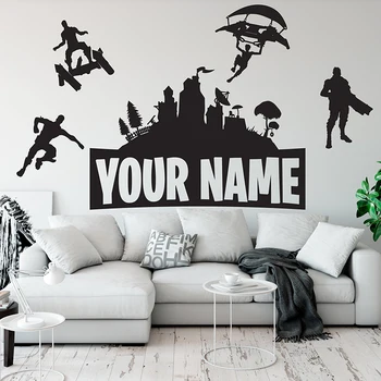 

Customised Name Wall Sticker Vinyl Boys Gaming Room Kids Room Wall Decor Wall Decals for Gamer Room Decoration Accessories Z756