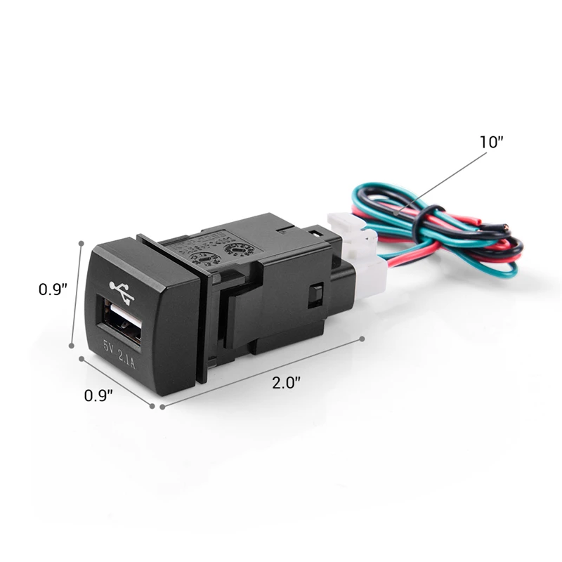 USB Автомобильное зарядное устройство MICTUNING 2.1A с синим индикатором для телефонов и