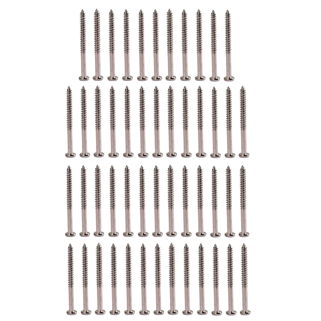 50 Pcs Humbucker Pickup Mounting Screws For PB JB P90 Pickup Parts Nickel