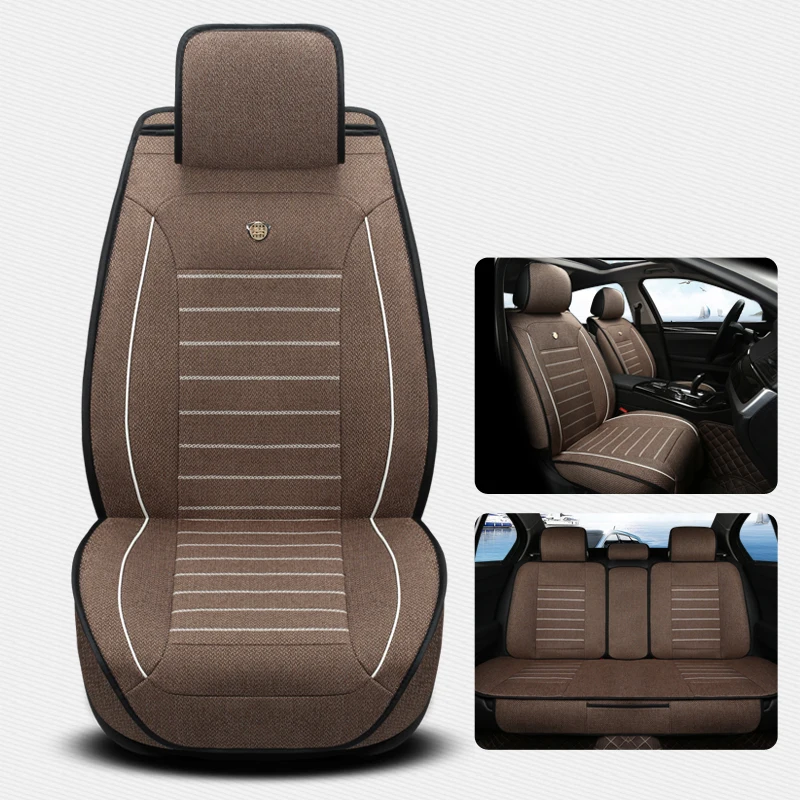 Льняная ткань чехол для автомобильного сиденья подходит авто skoda yeti opel insignia renault