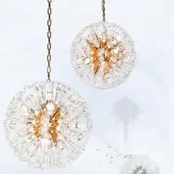 В форме одуванчика Дизайн Круглый ананас хрустальные бусины лампа подвесной люстры для Декор для ресторана цепь люстра