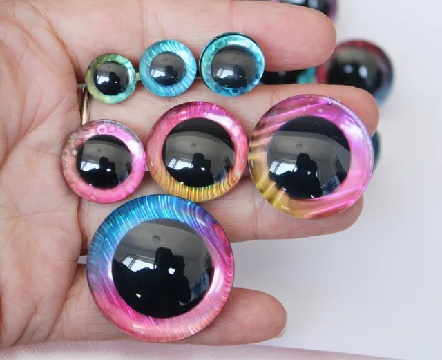 100pcs 9mm12mm 14mm 16mm 18mm 20mm 25mm 30mm 35 3d Rainbow Colors Toy Safety  Eyes Doll Eyes + Washer For Diy Plush Doll--r12 - Dolls Accessories -  AliExpress