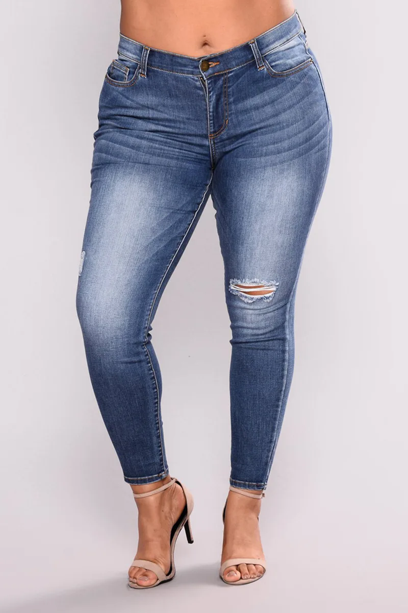 1X oversize fashionable fat woman jeans 