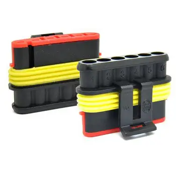 

5 Kit Set Car Waterproof Electrical Wire Connector Plug 6 Pin Way Terminals HID Car Accessories