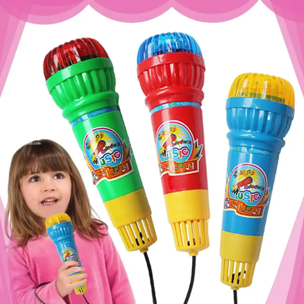 Funnyrunstore Echo Micrófono Mic Cambiador de voz Juguete Regalo Regalo de cumpleaños Fiesta para niños Canción de aprendizaje juguetes para niños al azar 